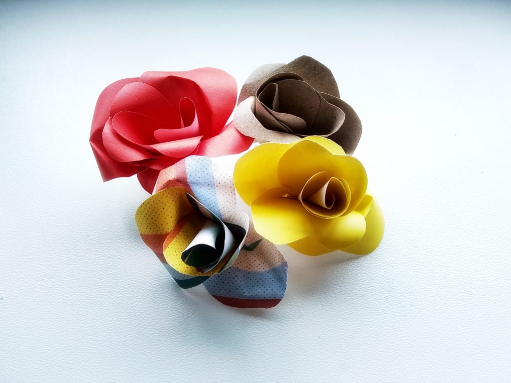 Recycled paper roses