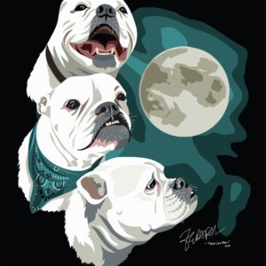 Custom Three Wolf Moon Pet Portrait