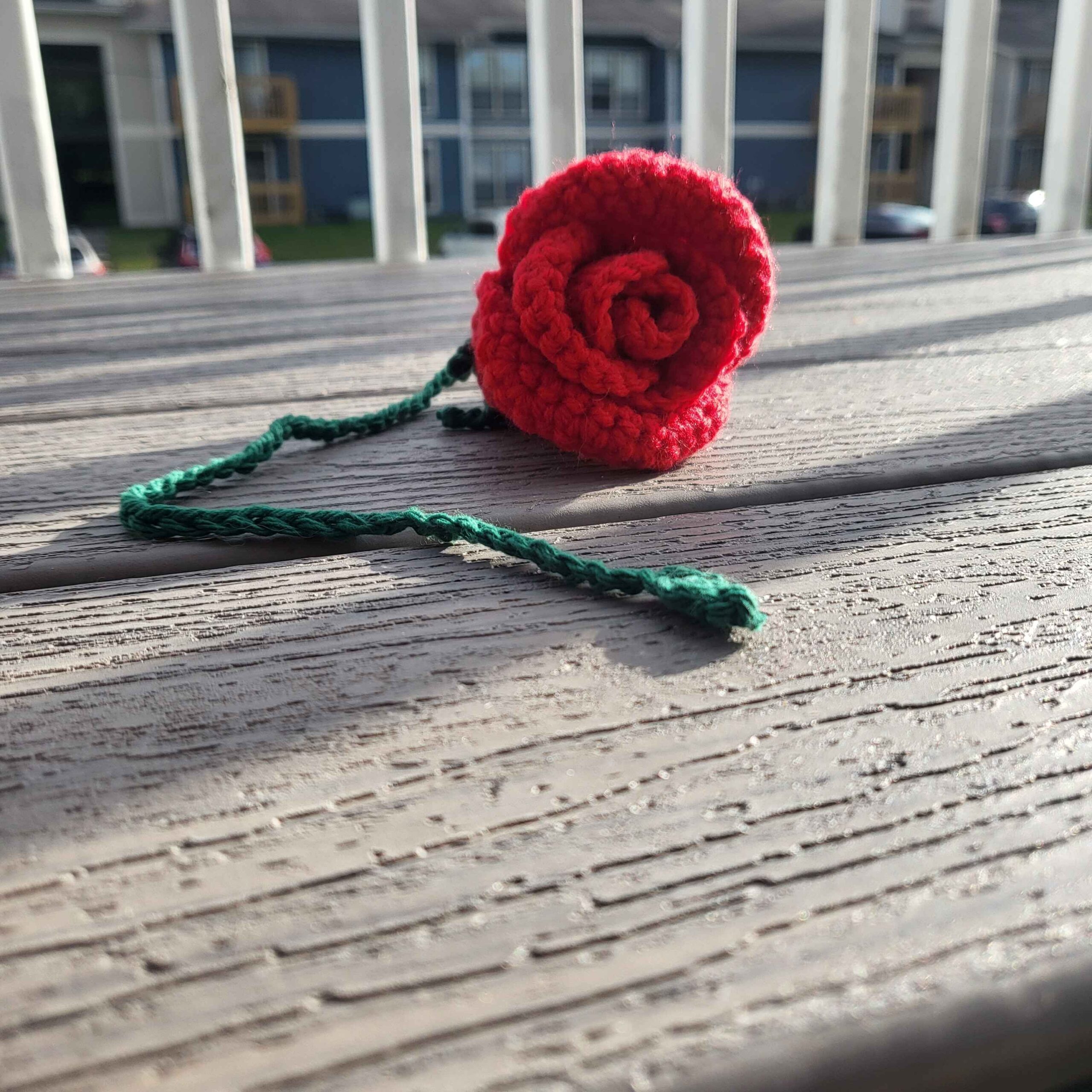 Crochet Rose Bookmark