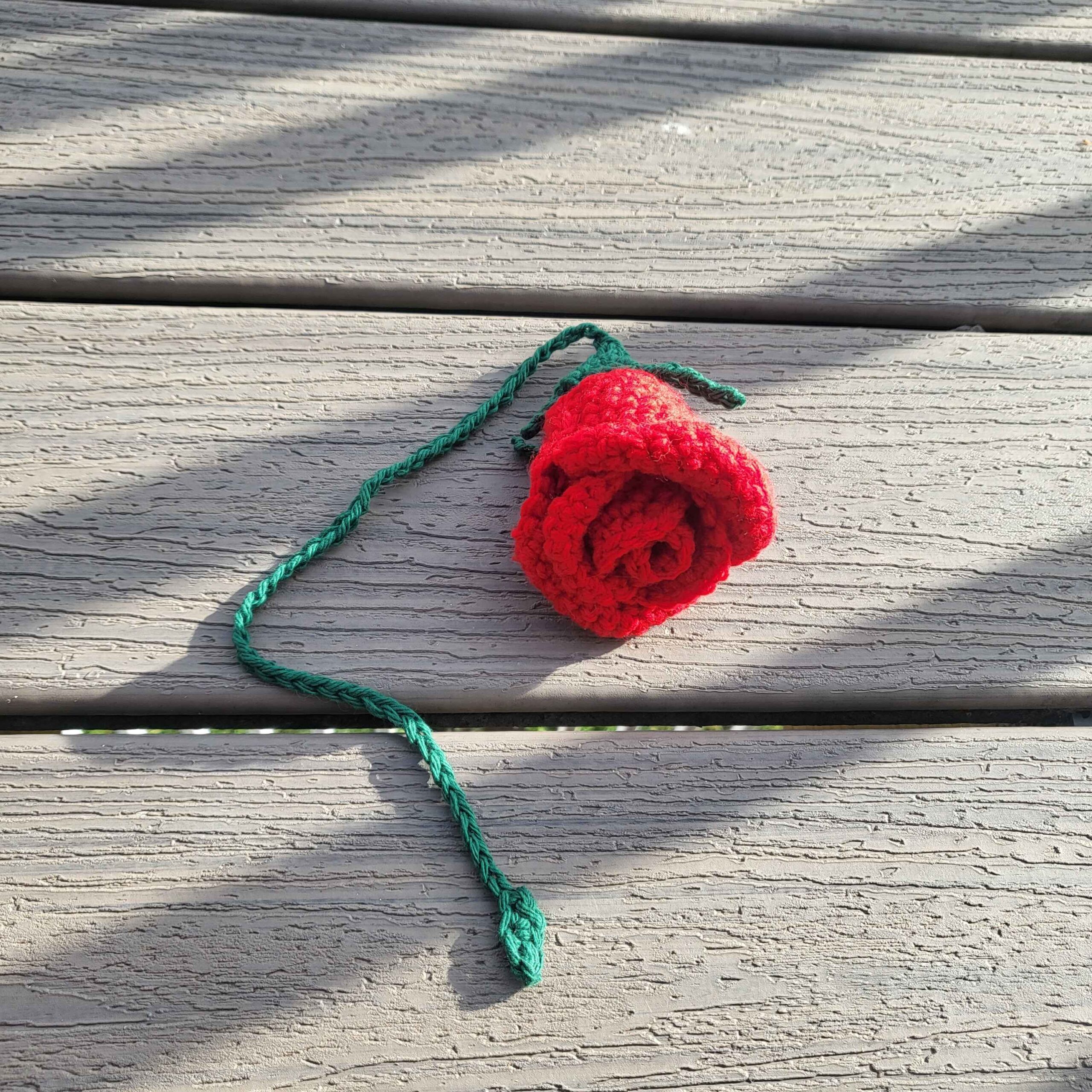 Crochet Rose Bookmark - Image 2