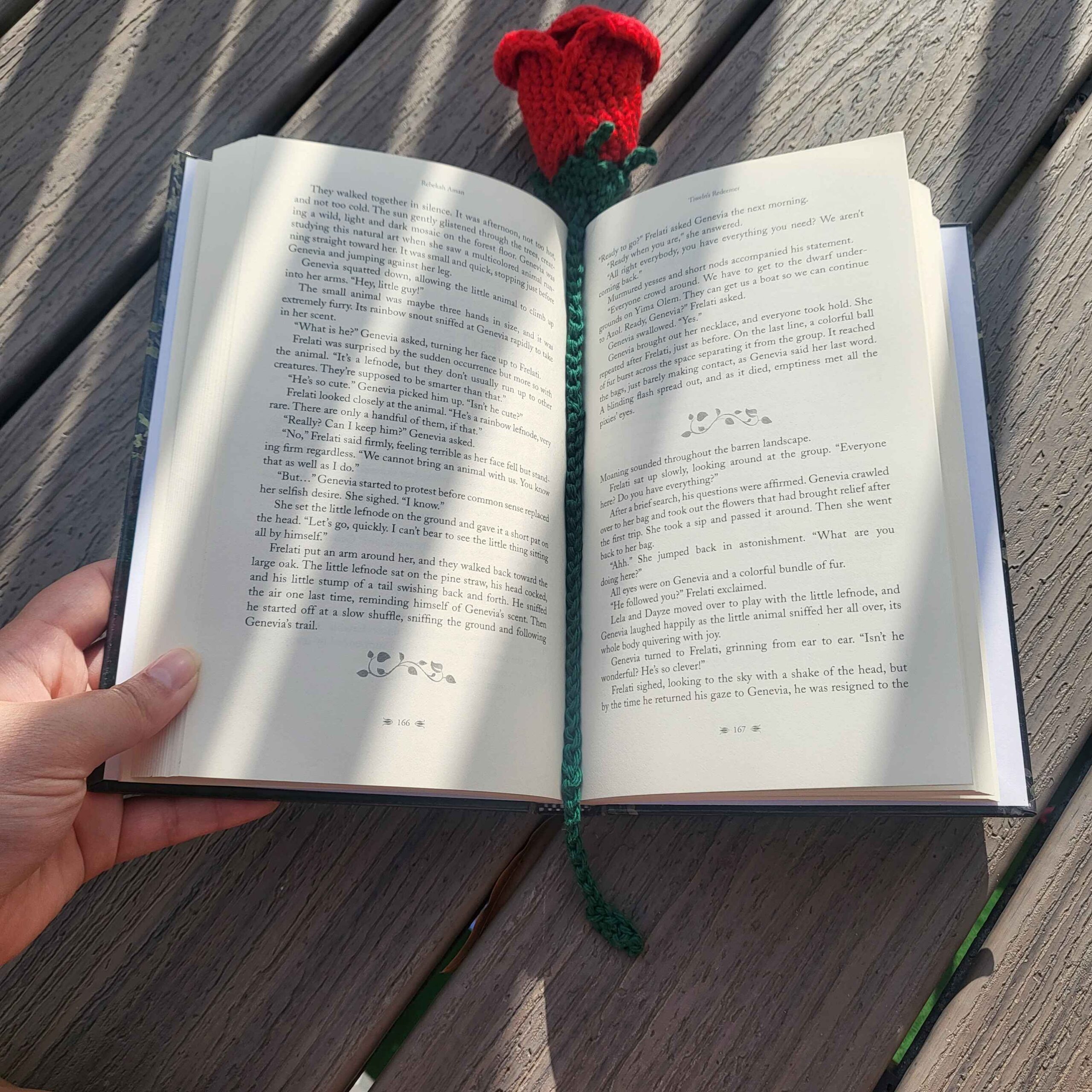 Crochet Rose Bookmark - Image 3