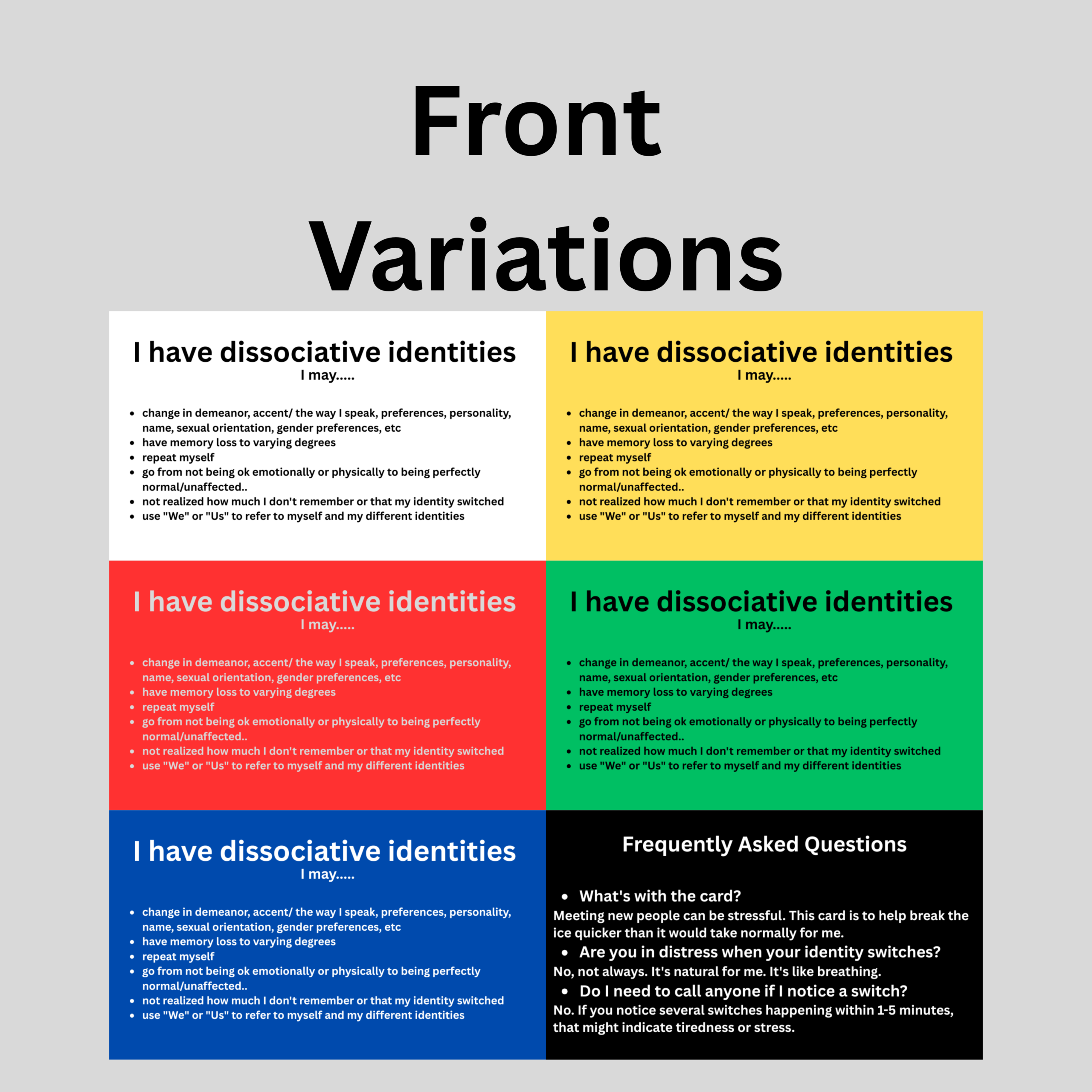 Dissociative Identities Introduction Card Print Out - Image 2