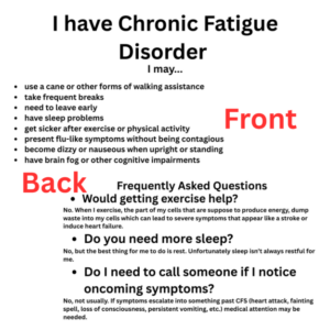 Chronic Fatigue Syndrome Introduction Card Print Out